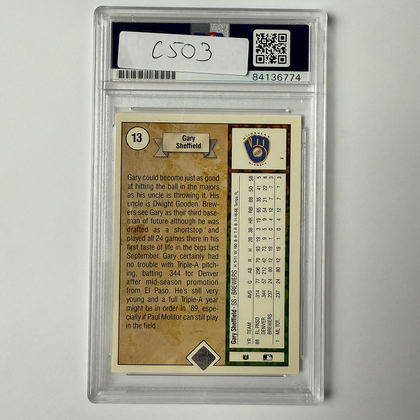 Gary Sheffield Signed 1989 Upper Deck ROOKIE #13 PSA Auto Authentic