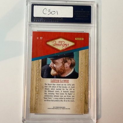 Mike Love Beach Boys Signed 2013 Panini #77 PSA Auto Authentic