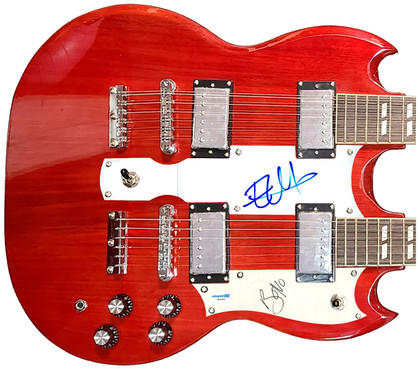 U2 Bono & Edge Autographed 18-String Double Neck SG Guitar