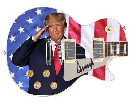President Donald Trump Signed USA Flag Salute Custom Graphics Guitar