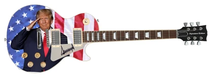 President Donald Trump Signed USA Flag Salute Custom Graphics Guitar