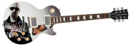 Judas Priest Rob Halford Signed "Metal God" Custom Graphics Guitar – ACOA Authenticated