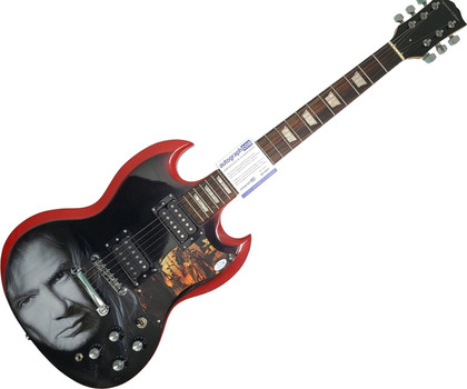 Megadeth Dave Mustaine Signed 1/1 Hand-Airbrushed Painting Guitar – ACOA Authenticated