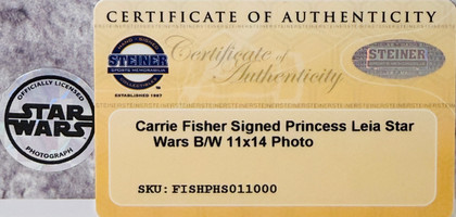 Carrie Fisher OFFICIAL Lucas Film 11x14 (steiner cert)