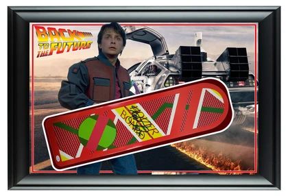 Back To The Future 24x36 Michael J Fox Autographed Framed Hoverboard Display ACOA