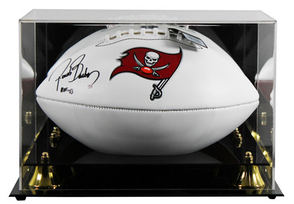 Buccaneers Ronde Barber "HOF 23" Signed White Panel Football W/ Case BAS Witness