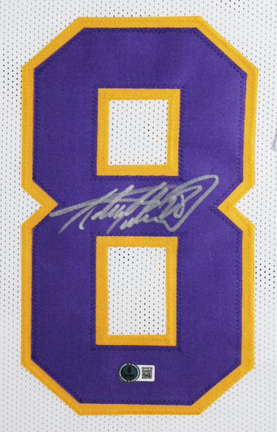 Adrian Peterson Authentic Signed White Pro Style Framed Jersey BAS Witnessed