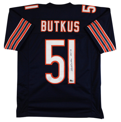 Dick Butkus "HOF 79" Authentic Signed Navy Blue Pro Style Jersey Autographed BAS