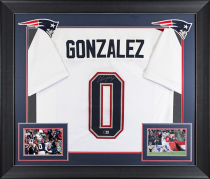 Christian Gonzalez Authentic Signed White Pro Style Framed Jersey BAS Witnessed