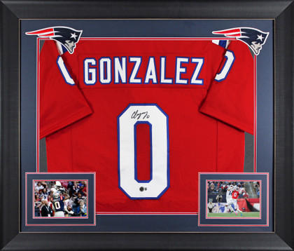Christian Gonzalez Authentic Signed Red Pro Style Framed Jersey BAS Witnessed