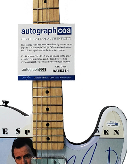 Bruce Springsteen Signed Autographed Custom Fender Graphics Photo Guitar ACOA