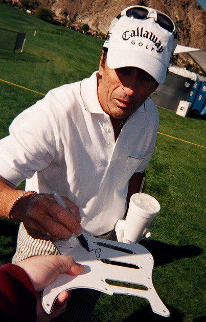 Alice Cooper Signed Triple Graphics Photo Guitar