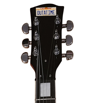 Michael J. Fox Signed Back To The Future Photo Graphics Guitar ACOA Version 2
