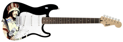 The Who Pete Townshend Signed Fender 1/1 Custom Graphics Photo Guitar ACOA Version 2