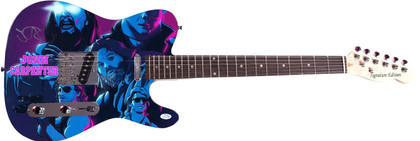 John Carpenter Signed Custom Graphics Photo Guitar ACOA Version 1
