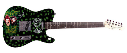 Cheech And Chong Weed 420 Best Buds Up in Smoke Graphics Photo Autographed Guitar