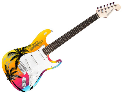 Beach Boys Johnston Marks Mike Love Autographed 1/1 Graphics Guitar ACOA Exact Proof Version 1