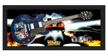 Back To The Future Cast Signed Framed Display Graphics Photo Guitar ACOA