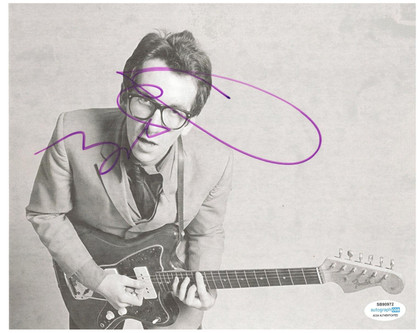 Elvis Costello Signed Autographed 8x10 Guitar Photo ACOA