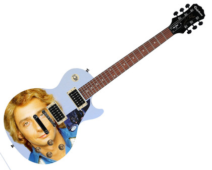 Barry Manilow Epiphone Autographed Custom Photo Graphics Guitar ACOA