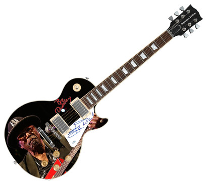 Bo Diddley Signed Custom Graphics 1/1 Photo Guitar ACOA
