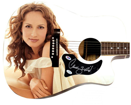Chely Wright Signed 1/1 Custom Graphics Photo Guitar ACOA PSA