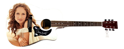 Chely Wright Signed 1/1 Custom Graphics Photo Guitar ACOA PSA