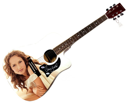 Chely Wright Signed 1/1 Custom Graphics Photo Guitar ACOA PSA
