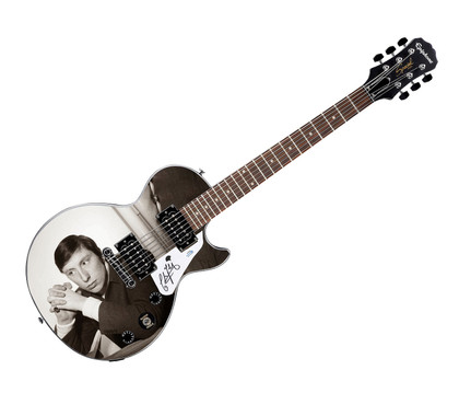 Chris Farlowe Signed Gibson Epiphone Les Paul Photo Graphics Guitar ACOA Version 2
