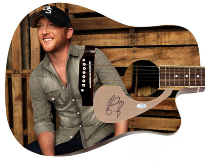 Cole Swindell Signed 1/1 Custom Graphics Photo Guitar ACOA Version 1