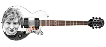 Ed Sheeran Signed Custom Graphics Gibson Epiphone Guitar ACOA Version 1