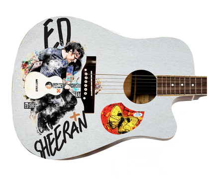 Ed Sheeran Signed Autographed Custom Graphics Photo Guitar ACOA Version 3