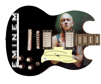 Eminem Signed Autographed Poster Photo Guitar ACOA Version 1