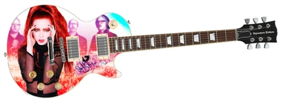 Garbage Shirley Manson Signed Custom Graphics 1/1 Photo Guitar ACOA