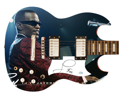 Jamie Foxx Signed RAY Autographed Custom Graphics Photo Guitar ACOA