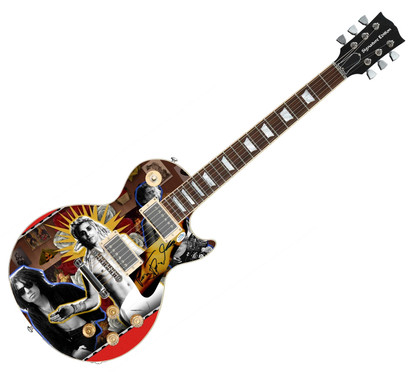 Jane?s Addiction Perry Farrell Signed 1/1 Custom Graphics Guitar ACOA
