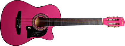 Jo Dee Messina Signed Pink Acoustic/Electric Guitar UACC AFTAL RACC TS