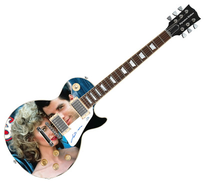 John Travolta Grease Signed Custom Graphics 1/1 Photo Guitar ACOA