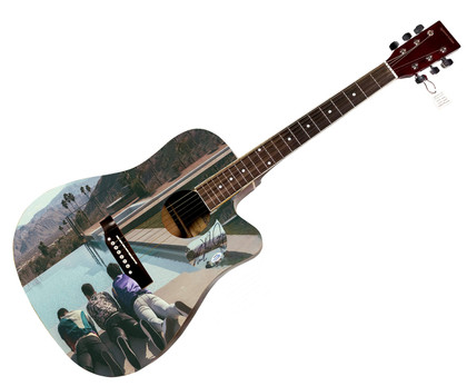 Jonas Brothers Happiness Begins Signed Custom Photo Graphics Guitar ACOA