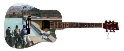 Jonas Brothers Happiness Begins Signed Custom Photo Graphics Guitar ACOA