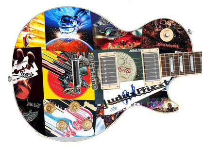 Judas Priest Rob Halford Signed Autographed Graphics Photo Guitar ACOA