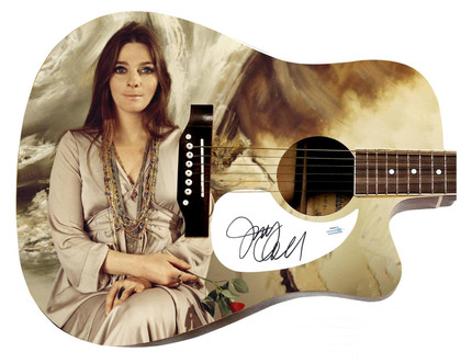 Judy Collins Signed 1:1 Signature Edition Graphics Photo Guitar ACOA