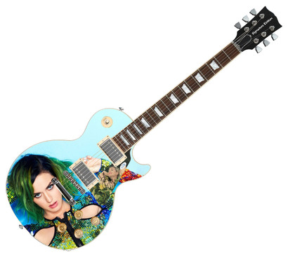 Katy Perry Signed Custom Graphics 1/1 Photo Guitar ACOA