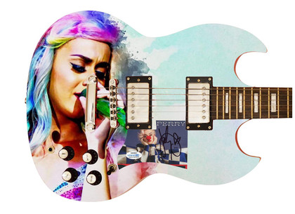 Katy Perry Smile Signed Autographed Custom Photo Graphics Guitar ACOA ACOA Version 3
