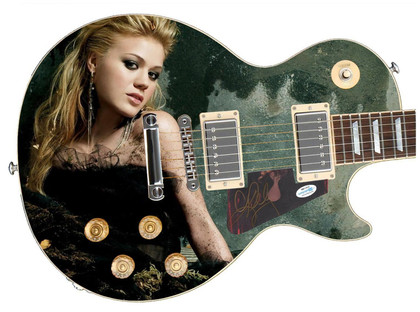 Kelly Clarkson Signed Autographed Custom Photo Graphics Guitar ACOA