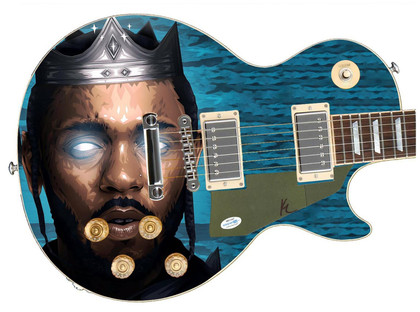 Kendrick Lamar Signed Autographed Custom Photo Graphics Guitar ACOA