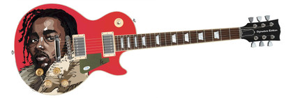 Kendrick Lamar Signed Autographed Custom Photo Graphics Guitar ACOA Version 1
