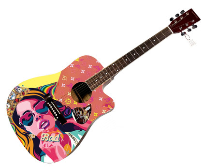 Lana Del Rey Signed Autographed Custom Graphics Photo Guitar ACOA
