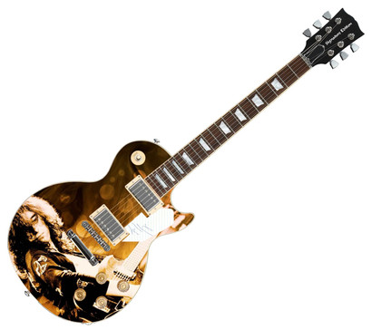 Led Zeppelin Jimmy Page Signed Custom Graphics 1/1 Photo Guitar