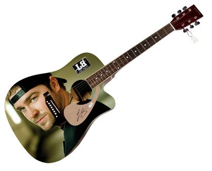 Lee Brice Signed 1/1 Custom Graphics Photo Guitar